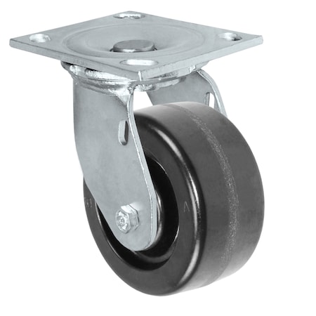 Casterhq 5"x2" Phenolic Wheel, Swivel Caster, Plate Size: 4-1/2x6-1/4",  35CS520PH84B-04